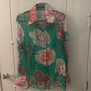 Authentic Dolce & Gabbana, Green Floral Blouse